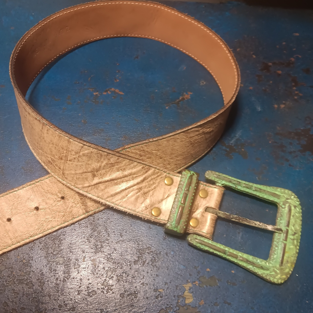 Stylish Tan and Green Men's Belt